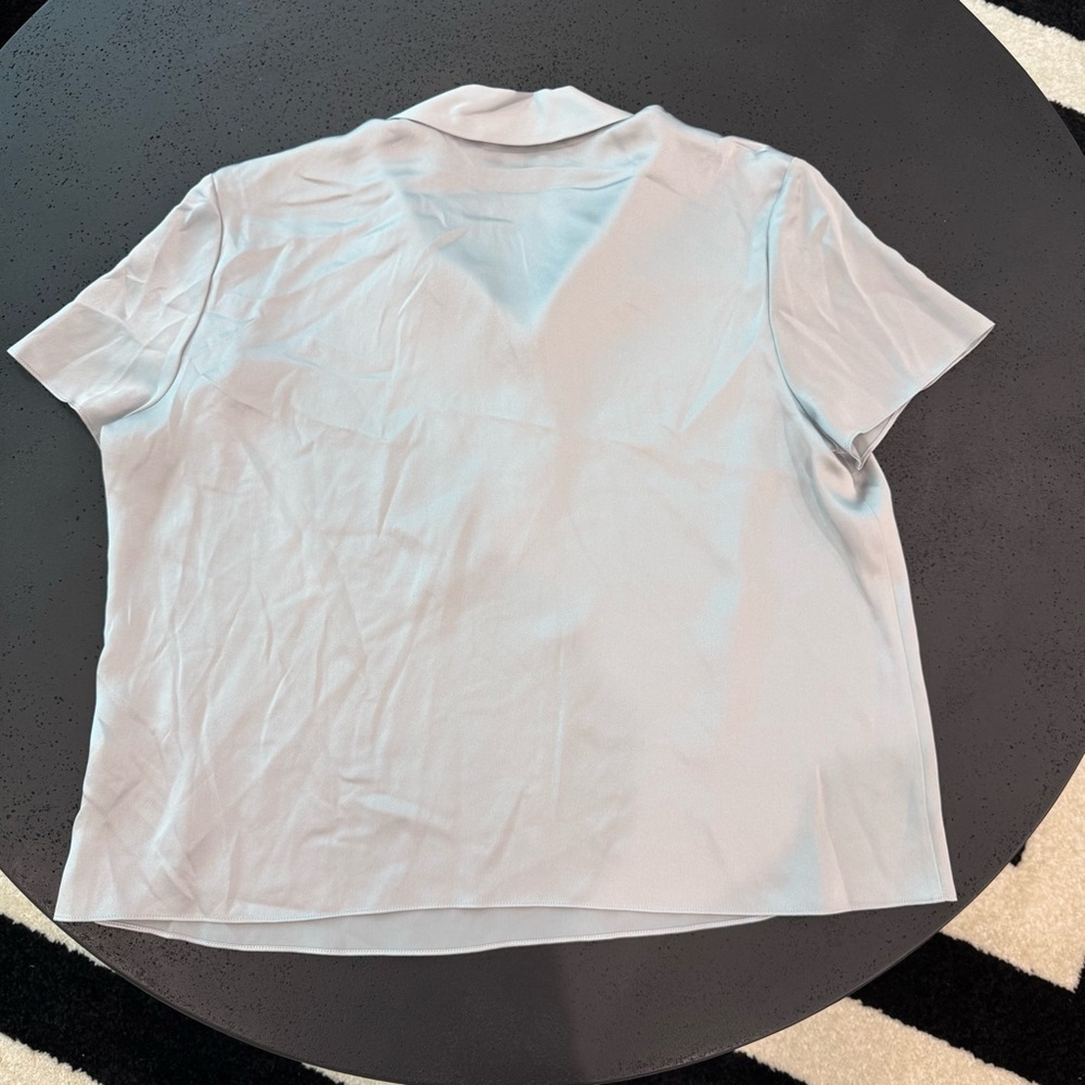 VINCE 100% Silk Polo in Sky Mist Size XL NWT - Picture 5 of 7